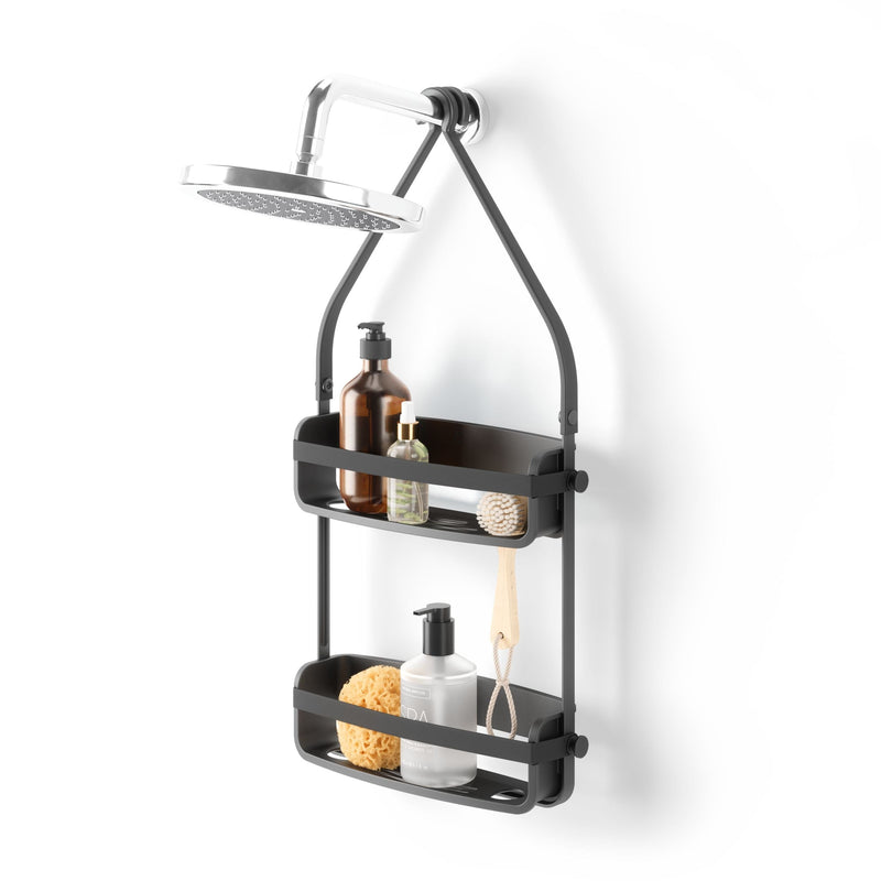 Umbra Flex Adhesive Rigid Plastic Shower Caddy, Black P1