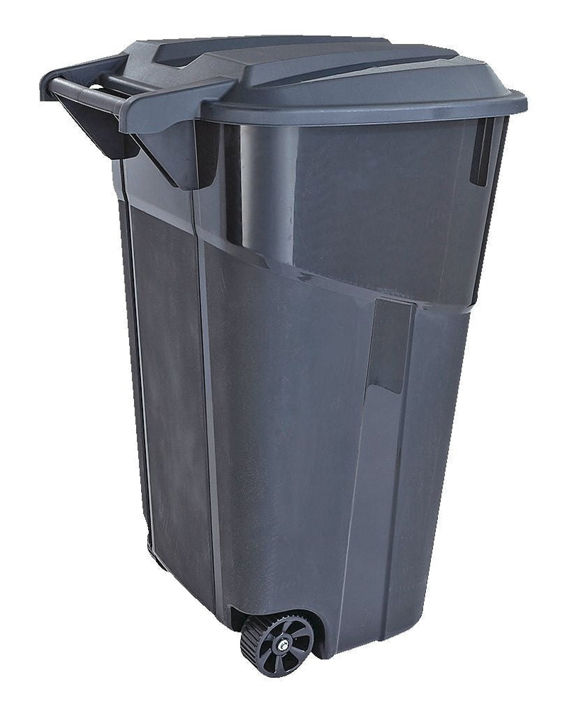 United Solutions Plastic Rectangular Wheeled Outdoor Garbage Can, Black, 121-L (32 US gal) Q3
