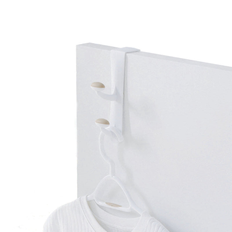 Urbana Plastic 2-Hook Over the Door Hook, White, 10-in W9