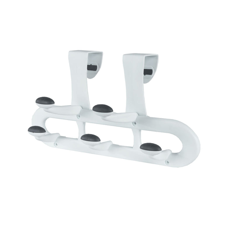 Urbana Plastic 5-Hook Over the Door Hook, White, 13-in S8