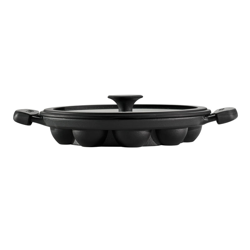 Utsava Pre-Seasoned Cast Iron Paniyarrakal with Lid Z2
