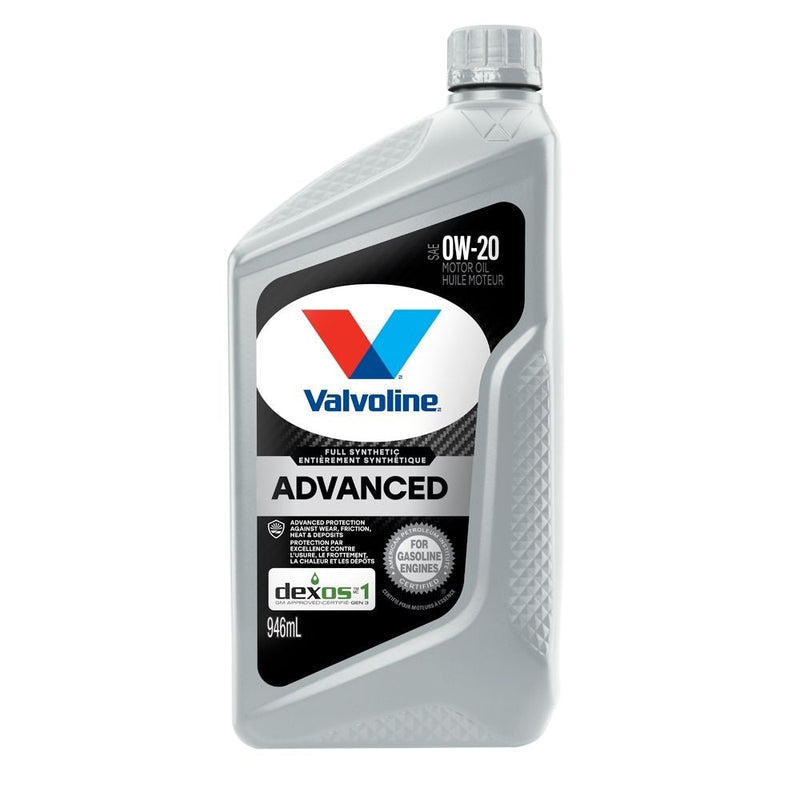 Valvoline 0W20 Advanced Synthetic Engine/Motor Oil, 946-mL J2