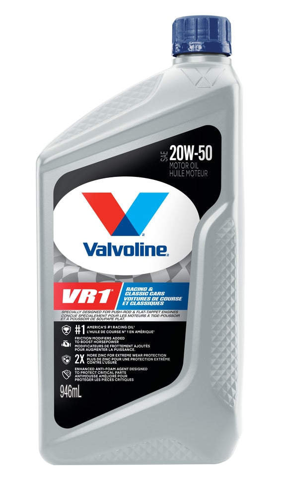 Valvoline VR1 20W-50 4-Cycle Racing Oil, 1-L T6