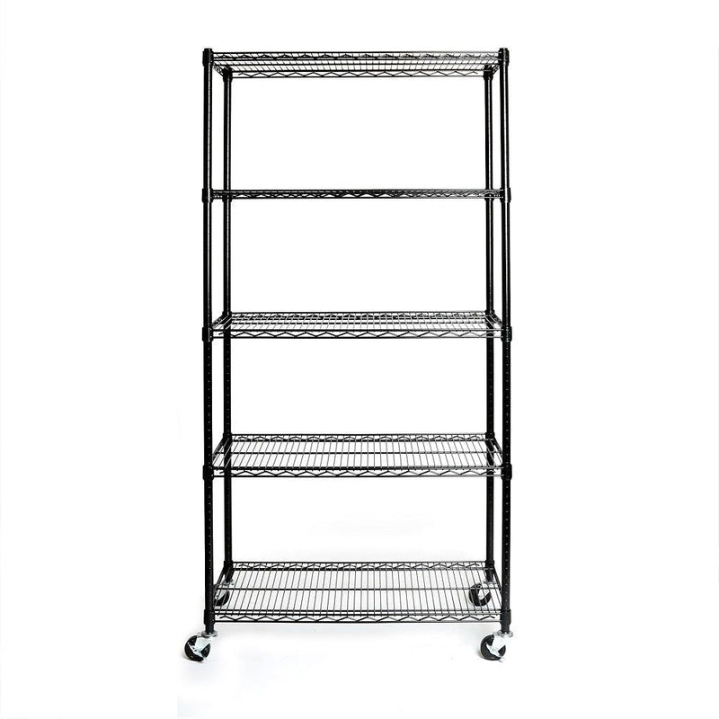 Vancouver Classics 5-Tier NSF Steel Shelving, 36-in x 18-in x 72-in, Black V4