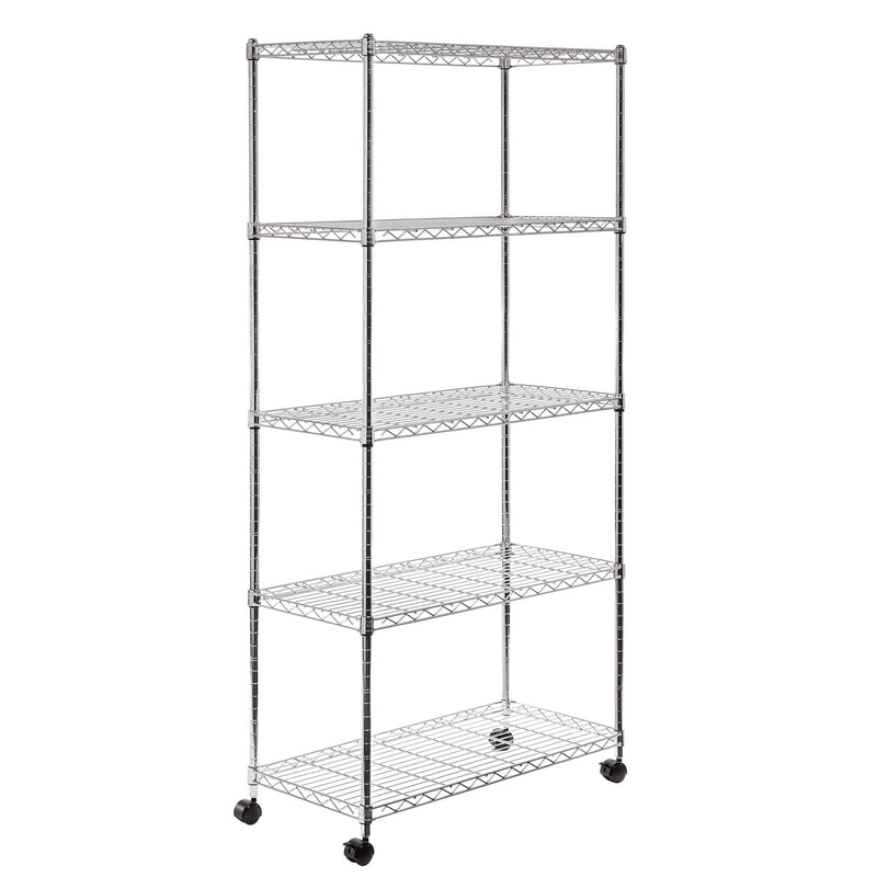 Vancouver Classics, 5-Tier Steel Wire Shelving, 30-in x 14-in x 60-in, Chrome W8