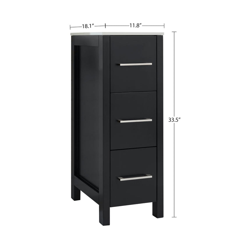 Vanity Art Brescia Vanity Side Cabinet, 12-in P8