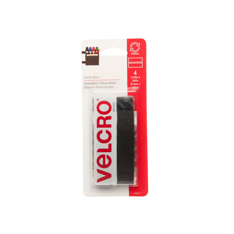 Velcro Adhesive General Purpose Sticky Back Tape, 3-1/2 x 3/4-in, 4-pk O4