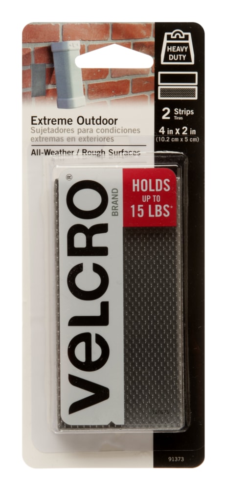 Velcro Industrial Strength Extreme Heavy Duty Outdoor Strips, 15-lbs, 4-in x 2-in, 2-pk K1