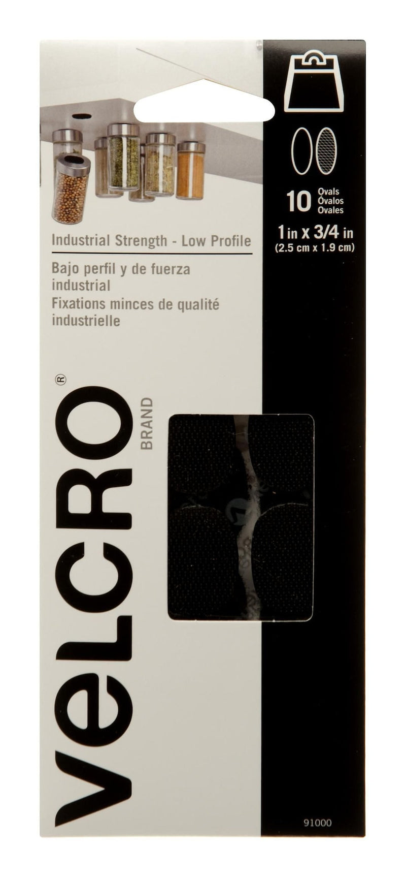Velcro Industrial Strength Low Profile Heavy Duty Spots, 1 x 3/4-in, Assorted Colours, 10-pk S2