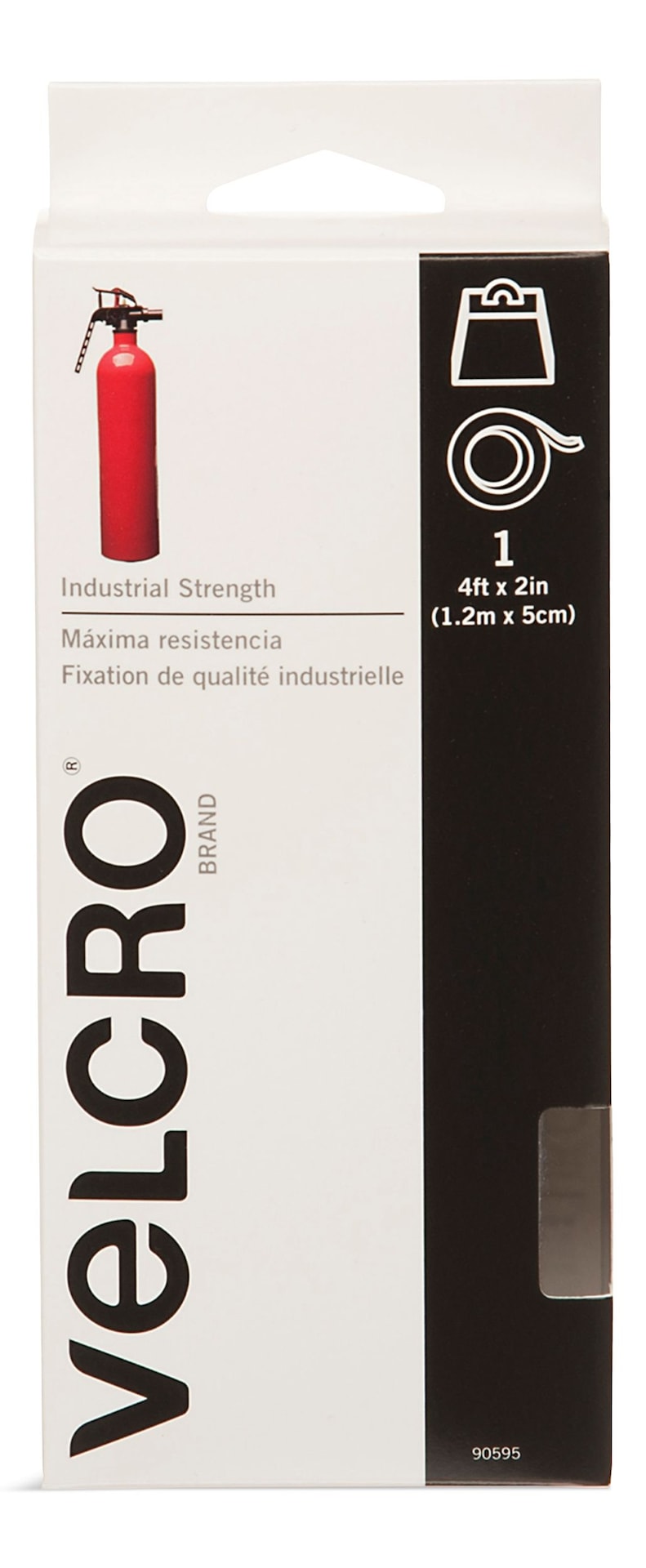 Velcro Industrial Strength Tape, White, 4-ft x 2-in, 1-pk K4