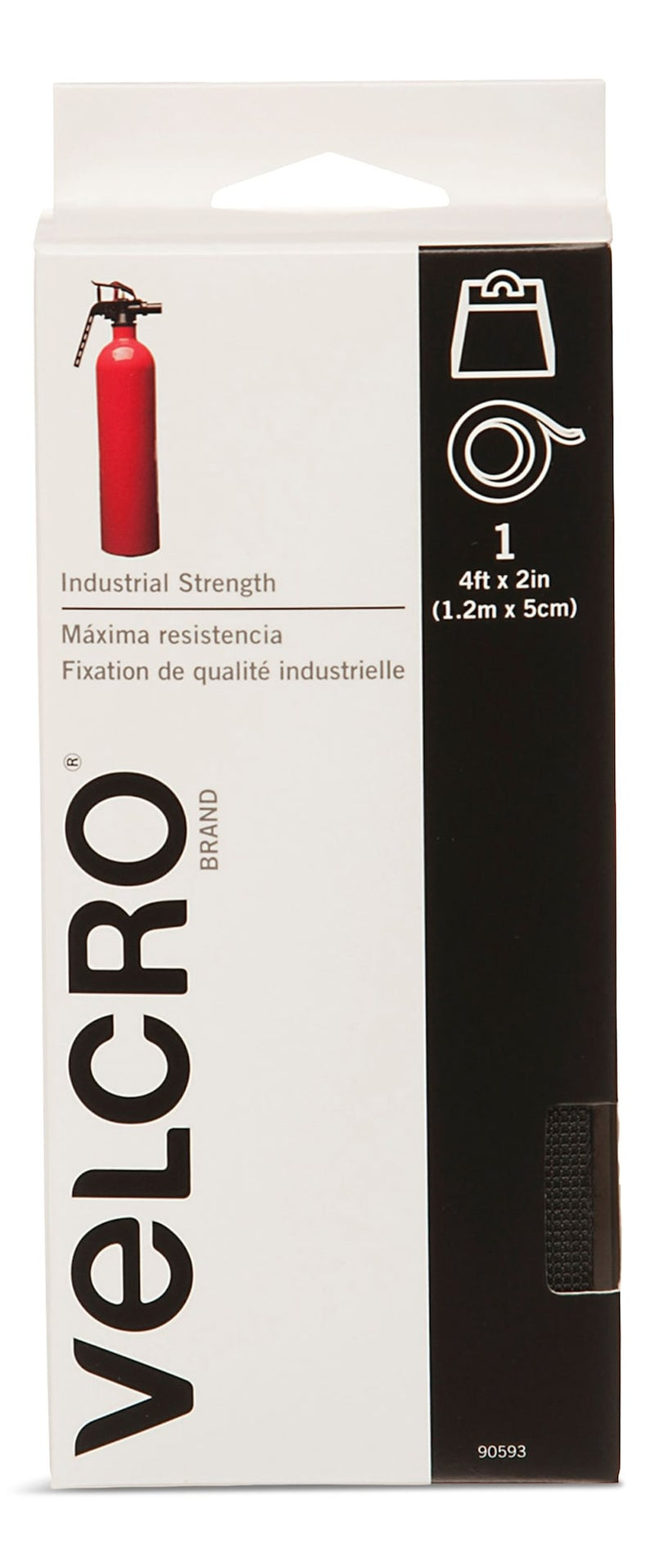 Velcro Industrial Strength Tape with Heavy Duty Adhesive, 4-ft x 2-in, 1-pk F8