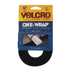 Velcro ONE-WRAP Heavy Duty Nylon Velcro Straps, Black, 12-ft x 3/4-in, 1-pk O2