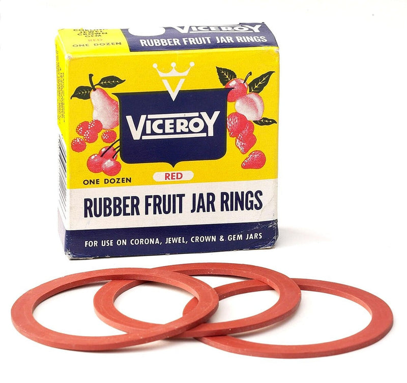 Viceroy Rubber Fruit Jar Rings for use on Corona, Jewel, Crown and GEM Jars, 12-pk H1