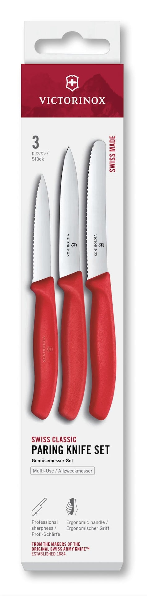 Victorinox Paring Knife Set with Non-Slip Handles, 3-pc Y5