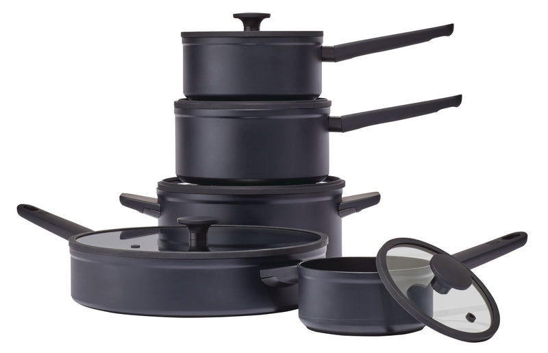 Vida by PADERNO 10-Piece Non-Stick Cookware Set, Black, Vida by PADERNO Non-Stick Cookset, Blue, 8-pc, Vida by PADERNO Aluminum Non-Stick Frypan,... J8