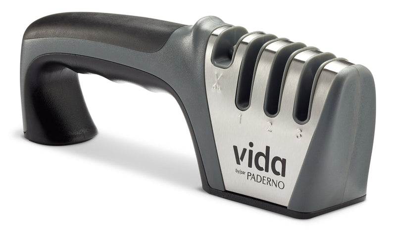 Vida by PADERNO 4-in-1 Knife & Shear Sharpener with Ergonomic Grip Q0