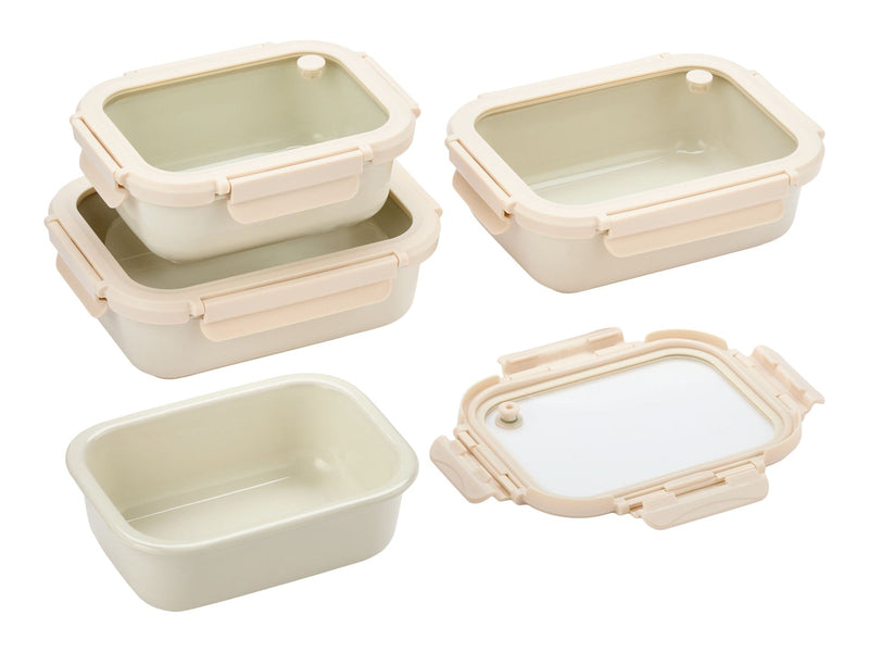 Vida By Paderno Ceramic Food Containers, Cream, 8-pc S5