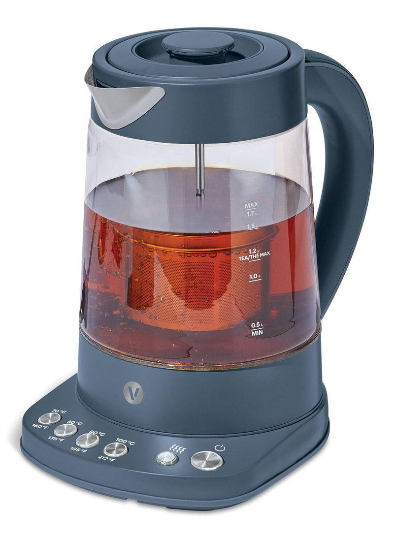 Vida by PADERNO Colour Series Electric Variable Temperature Steeping Kettle, Bluefin, 1.7-L L9
