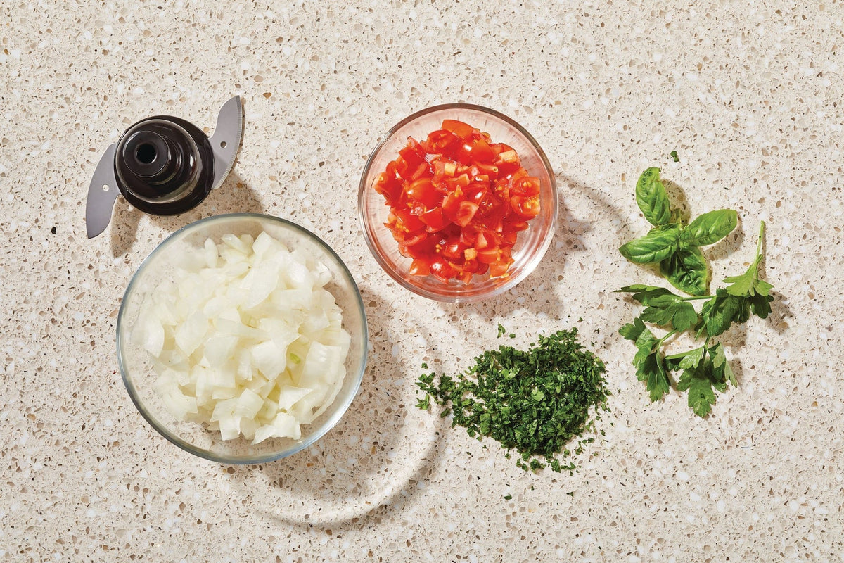Vida by PADERNO Compact 3-Cup Mini Food Chopper with Storage Case, Silver