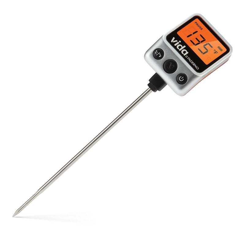 Vida by PADERNO Digital Instant Read BBQ Food Thermometer with Stainless Steel Probe P8