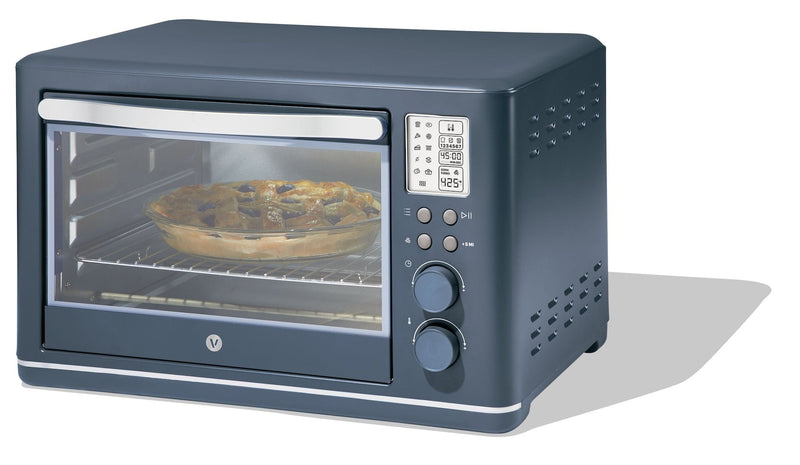 Vida by PADERNO Digital Multi-Functional Air Fryer Toaster Oven with 11 Pre-Set Functions, Bluefin, 6-Slices D7