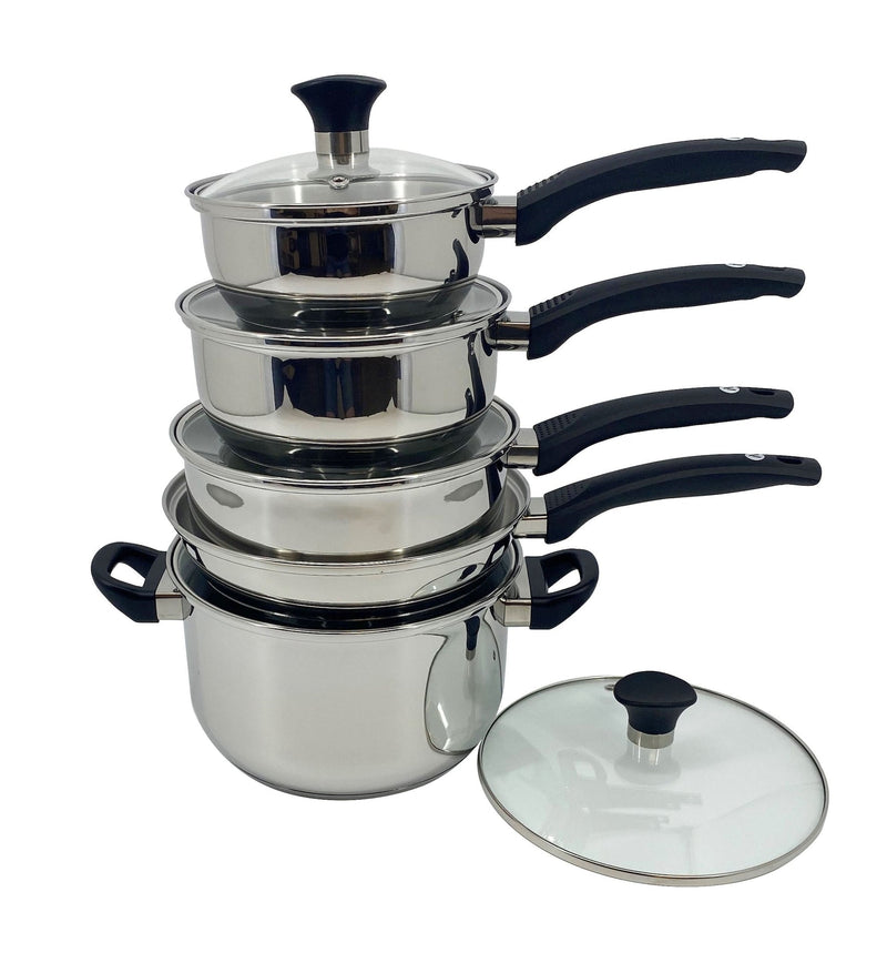 Vida by PADERNO Everyday Series Premium Stainless Steel Cookware Set, Dishwasher & Oven-Safe, 10-pc A6