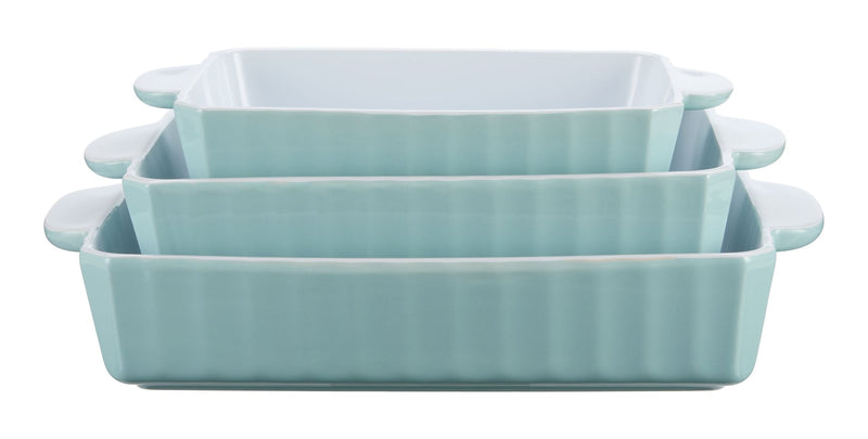 Vida by PADERNO Rectangular White/Blue Bake Set, 3-pc F6