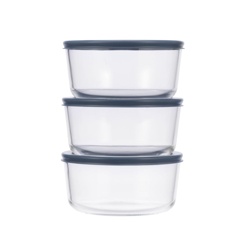 Vida by PADERNO Round Glass Food Storage Container Set with Lids, 6-pc U5