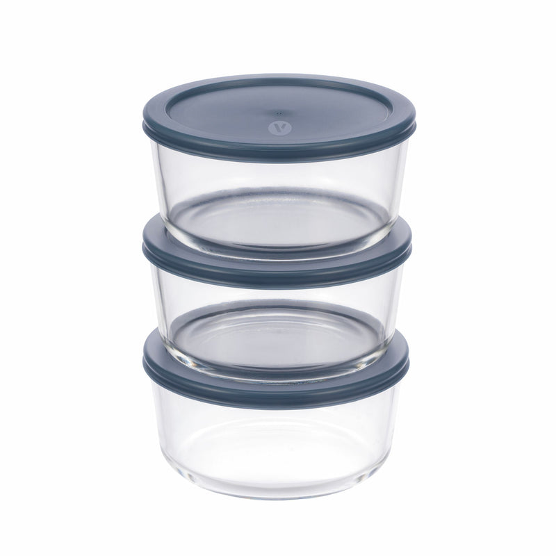 Vida by PADERNO Round Glass Food Storage Container Set with Lids, 6-pc C7