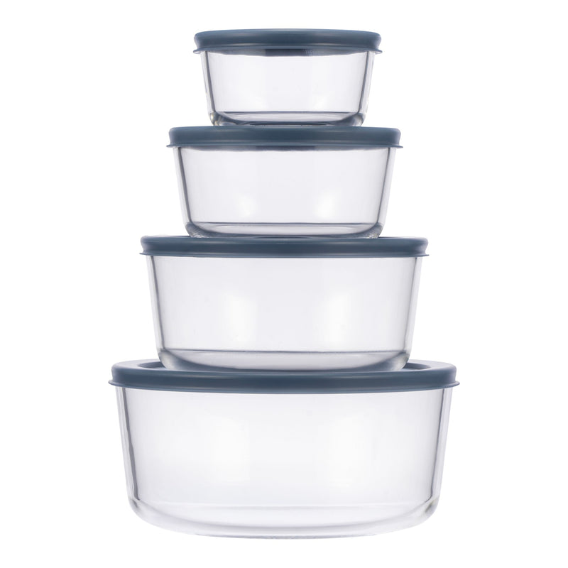 Vida by PADERNO Round Glass Food Storage Container Set with Lids, 8-pc P3