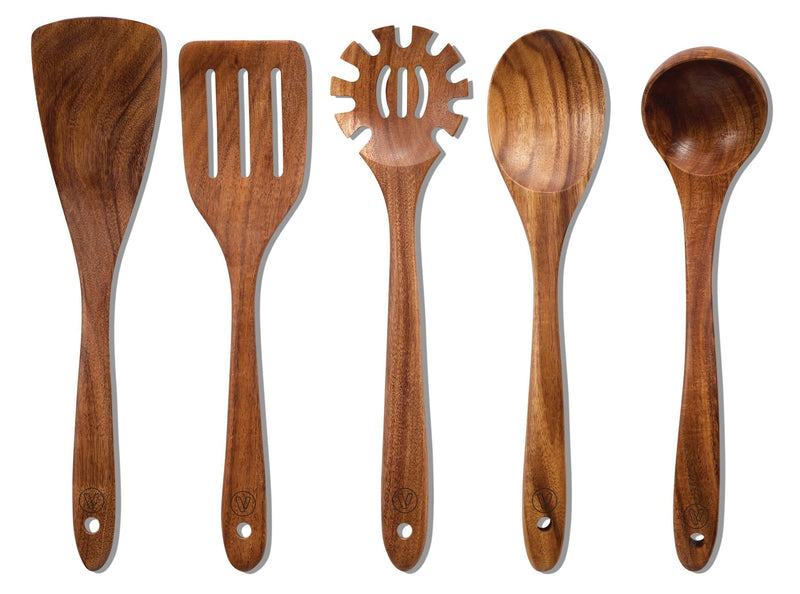 Vida by PADERNO Solid Acacia Wood Utensil Set, 5-pc W4