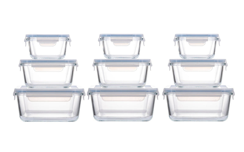 Vida By Paderno Square Glass Food Storage Container Set, 18-pc A4