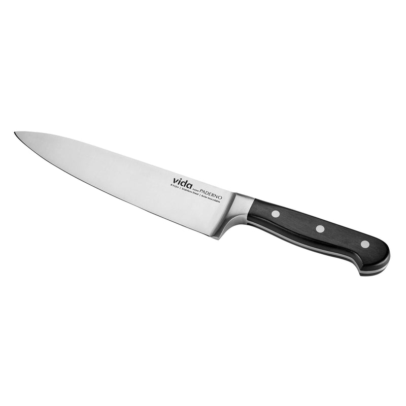 Vida by PADERNO Stainless Steel Triple Rivet Chef's Knife, Ergonomic Grip, 8-in K3