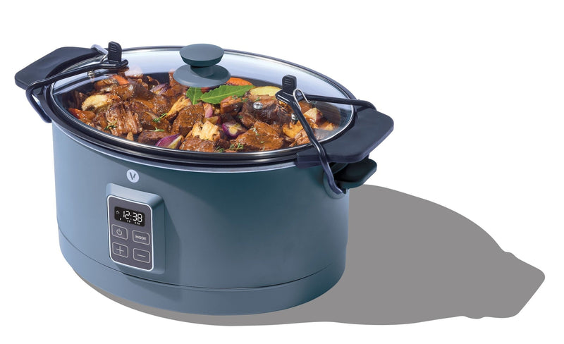 Vida Slow Cooker with Digital Control Panel, Bluefin, 6-qt D5