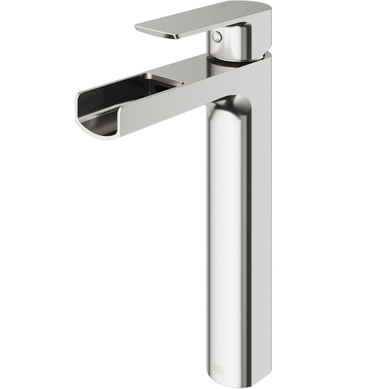 VIGO Amada 11-in Brushed Nickel Vessel Bathroom Faucet I4