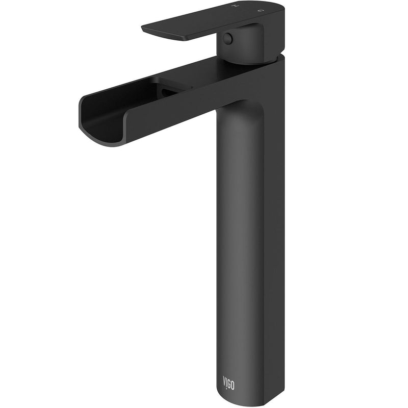 VIGO Amada Single Handle Vessel Sink Bathroom Faucet, Matte Black O0