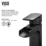 VIGO Amada Single Handle Vessel Sink Bathroom Faucet, Matte Black
