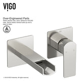 VIGO Atticus Brushed Nickel Wall Mount Bathroom Faucet