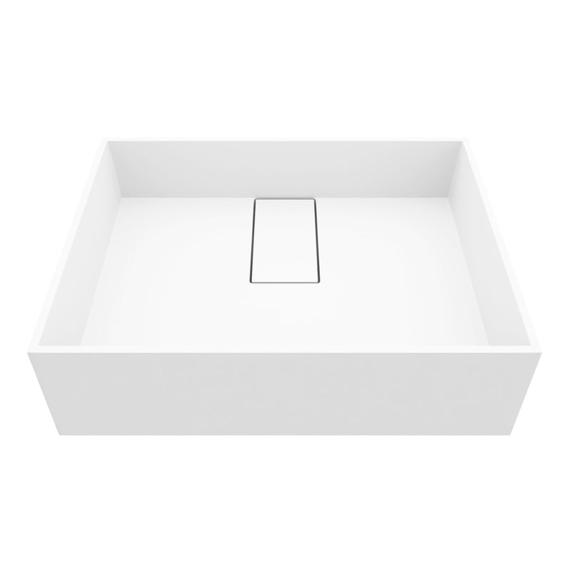 VIGO Bryant MatteStone 17x13-in Deep White Bathroom Sink/Basin with Rectangular Vessel J4