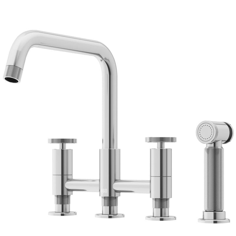 VIGO Cass 2-Handle Bridge Kitchen Faucet C5