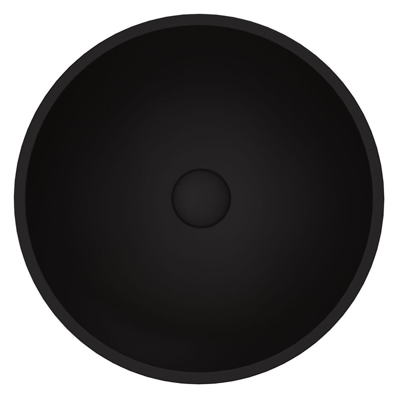 VIGO Cavalli MatteShell Round Vessel Bathroom Sink/Basin with Consistent Matte Finish, Black J4