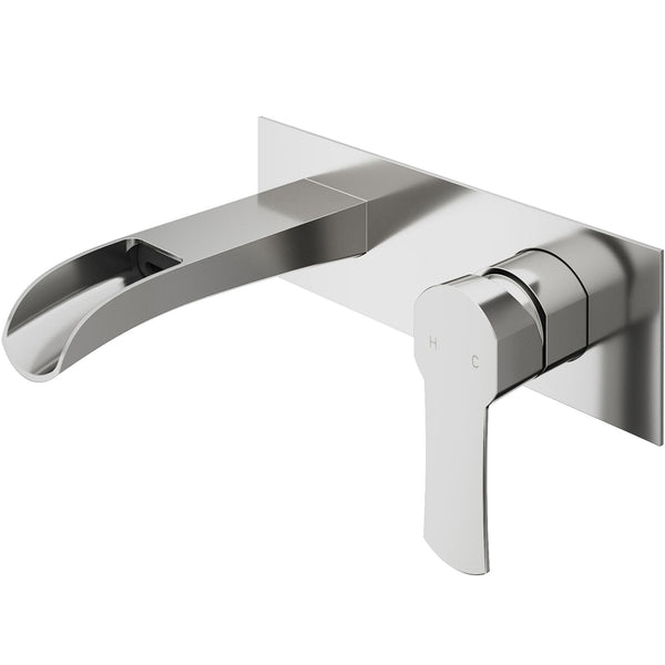 VIGO Cornelius Wall Mount Single Handle Bathroom Sink Faucet, WaterSense Certified, Brushed Nickel A4