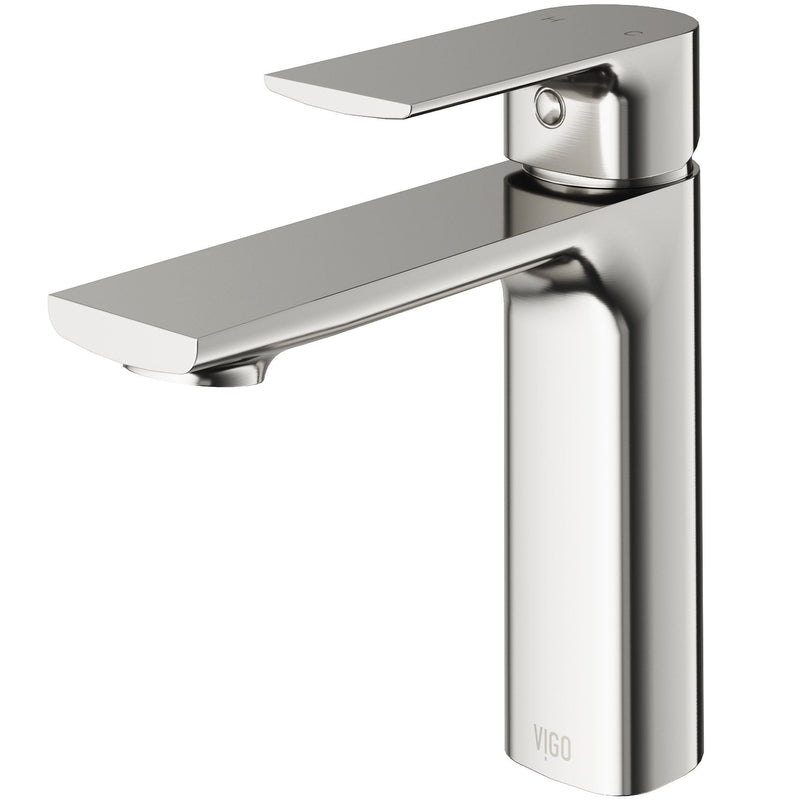 VIGO Davidson Single Handle Single Hole Bathroom Sink Faucet, WaterSense Certified, Brushed Nickel E4