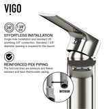 VIGO Davidson Single Handle Single Hole Bathroom Sink Faucet, WaterSense Certified, Brushed Nickel