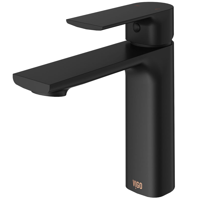 VIGO Davidson Single Handle Single Hole Bathroom Sink Faucet, WaterSense Certified, Matte Black P3