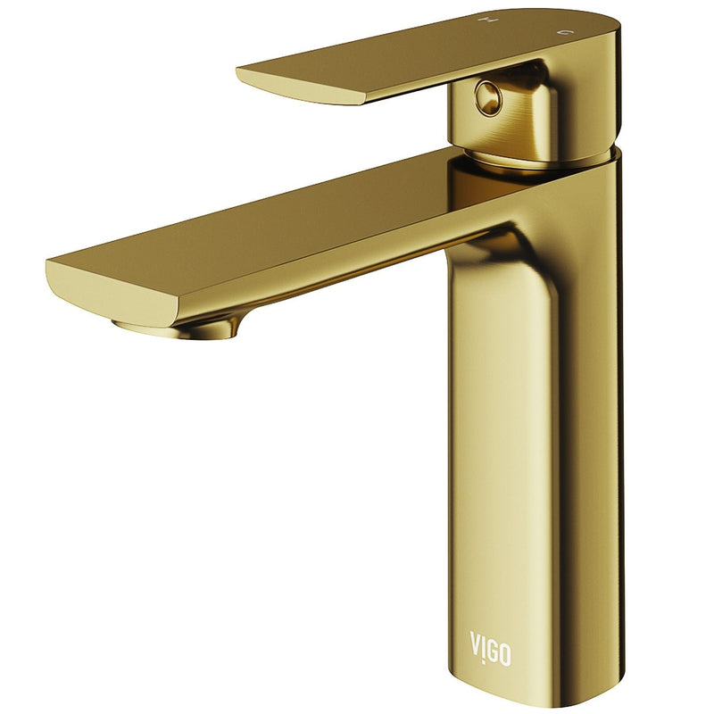 VIGO Davidson Single Handle Single Hole Bathroom Sink Faucet, WaterSense Certified, Matte Gold N4