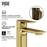 VIGO Davidson Single Handle Single Hole Bathroom Sink Faucet, WaterSense Certified, Matte Gold
