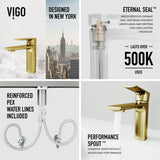 VIGO Davidson Single Handle Single Hole Bathroom Sink Faucet, WaterSense Certified, Matte Gold