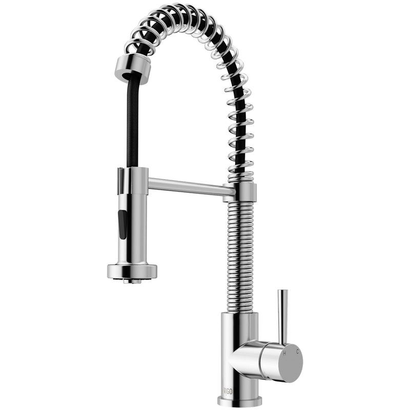 VIGO Edison Single Handle Pull Down Kitchen Faucet, Chrome D0