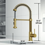 VIGO Edison Single Handle Pull Down Sprayer Kitchen Faucet, Matte Gold